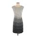 Ann Taylor LOFT Casual Dress - Sheath: Gray Chevron/Herringbone Dresses - Women's Size 2X-Small