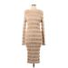 Current Air Casual Dress - Sweater Dress: Tan Dresses - Women's Size Large