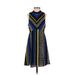 Bar III Casual Dress - A-Line: Blue Chevron/Herringbone Dresses - Women's Size X-Small