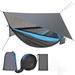 HIGEMZ Camping single & double hammock tent w/ mosquito net rain fly heavy duty tree strap, Bule, Nylon | Wayfair YJSKU-140