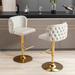 Swivel Barstools Adjusatble Seat Height, Modern PU Upholstered Bar Stools with the whole Back Tufted ,Set of 2