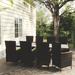 vidaXL Patio Dining Set Dining Table and Chairs Furniture Set Poly Rattan