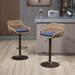 2Pcs Swivel Bar Stools With Footrest, Metal Frame, Up To 250 Lbs Load Bearing Capacity Retro Adjustable Height 35.04" To 42.9"