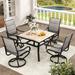 Moasis 5/7/9pcs Patio Sling Dining Set with 29.7"W Upholstered Swivel Chairs for 4/6/8 Persons