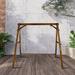 Freeport Park® Crichton Wood Porch Swing Stand (without hanging swing) Wood/Solid Wood in Brown | 67 H x 74 W x 53 D in | Wayfair