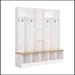 Red Barrel Studio® ON-TREND Wide Design Hall Tree w/ Storage Bench, Minimalist Shoe Cabinet in White | 72 H x 66.9 W x 15.3 D in | Wayfair