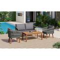 George Oliver Kyiana 4 - Person Outdoor Seating Group w/ Cushions in Gray | Wayfair B179EA71D7B449B69C751981A39941F3