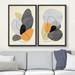 wall26 Black, Gray & Paint Blot Collage Abstract Shapes Modern Chic Nordic Colorful 2 Pieces 24.0 H x 16.0 W x 1.5 D in in Yellow | Wayfair