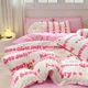 Princess Style Bedding Set Girls Twin Queen Full Size Duvet Cover Set Bed Flat Sheet Pillowcase Kids