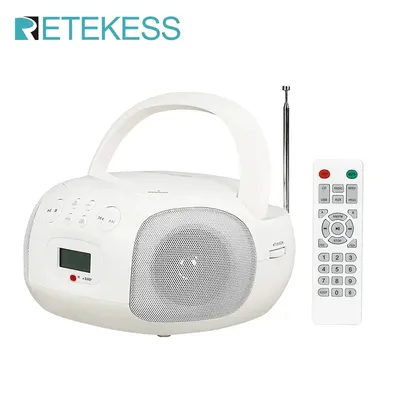 Retekess TR636 Haushalts-CD-Player Bluetooth Boombox Tragbares Radio AM FM Stereo-Steuerung Schlaf-Timer-Unterstützung für ältere Menschen