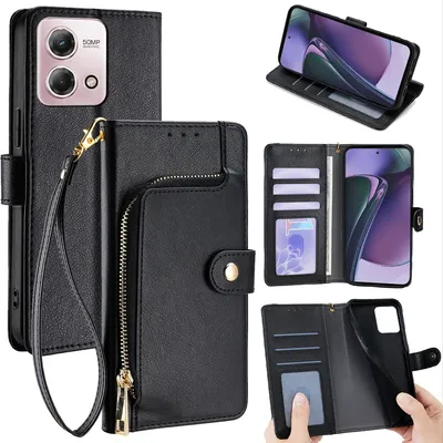Stoß feste Flip-Phone-Hülle im Buchs til für Motorola G Stylus Moto G Play 4g 2024 Moto G Power G 5G plus 2023 mit Reiß verschluss Brieftasche