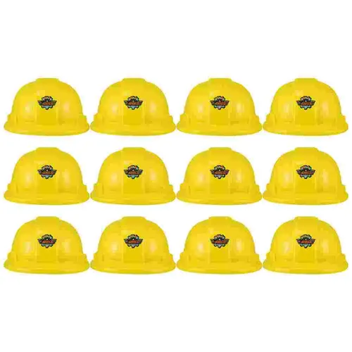 12 Stück so tun als ob Werkzeug hut Kleinkind Lernspiel zeug Bauarbeiter Kostüm Kunststoff gelb