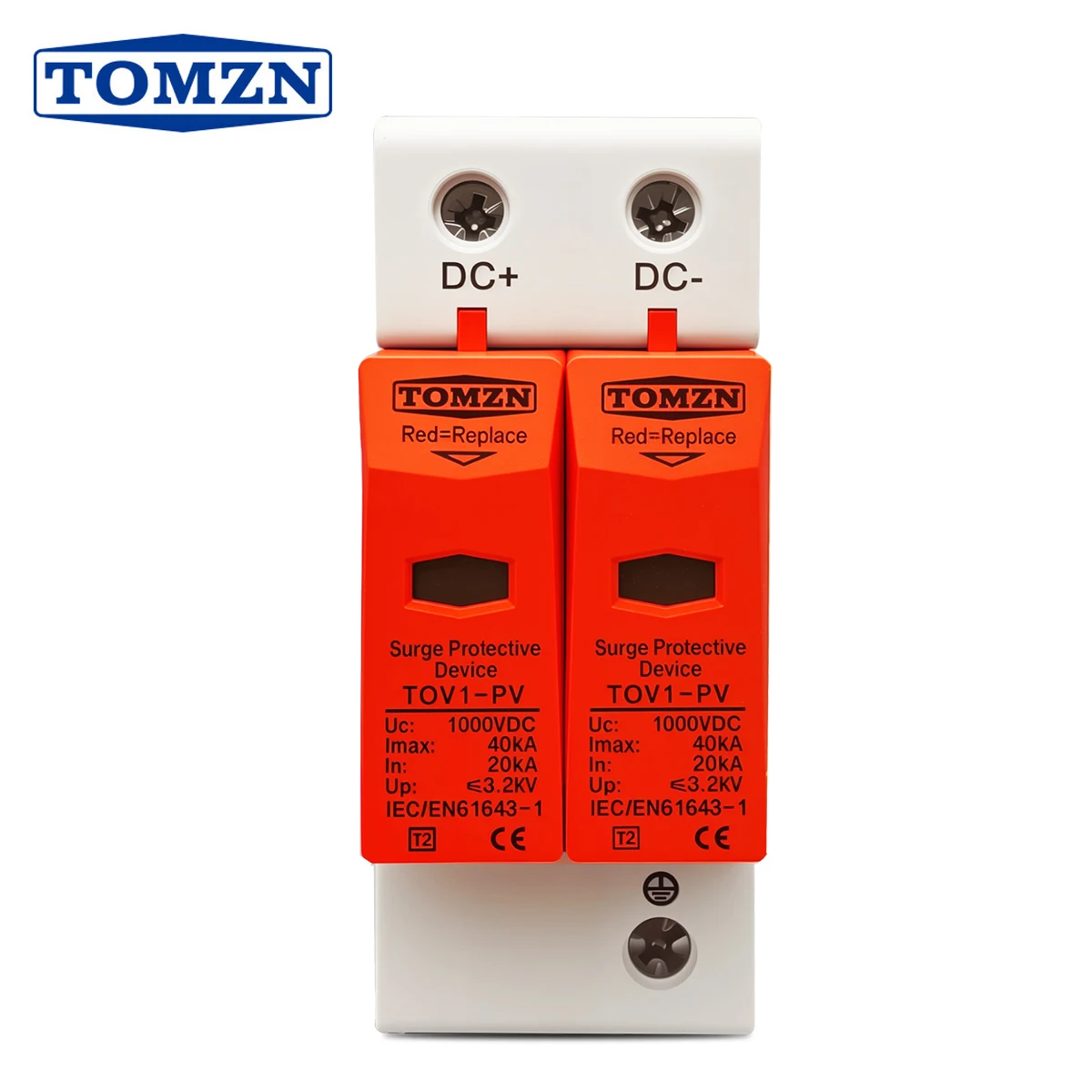 TOMZN SPD DC 1000V 800V 600V 500V 10kA ~ 20kA 20kA ~ 40kA Dispositivo di protezione contro le sovratensioni per la casa Dispositivo di protezione scaricatore a bassa tensione PV OBO
