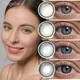1 Pair Natural Blue Lenses Color Contact Lenses for Eyes Color Cosmetic Beautiful Pupil For Daily