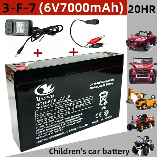 100% neue 6V Blei-Säure-Batterie 7000mAh für Kinder Elektroautos Spielzeug Autos Motorräder