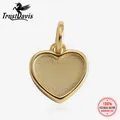 Trustdavis New Real 925 Sterling Silver Fashion Romantic Heart Charm Pendant Handmade DIY Necklace