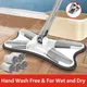 Flat Floor Mop with Replaceable Cloth Heads X-Type Hand Wash Free Squeeze Mop for Ceiling Corner