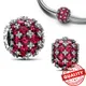Sparkling Pavé Round Pink Charm Fit Pandora Bracelet & Bangle 925 Sterling Silver Gorgeous Jewelry