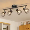 Plafonnier LED rotatif à 4 voies lumières noires et blanches raccords de spot de plafond fil de