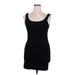 H&M Casual Dress - Bodycon Scoop Neck Sleeveless: Black Solid Dresses - Women's Size Large