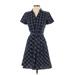 Brooks Brothers Casual Dress - Shirtdress: Blue Grid Dresses - Women's Size 2 Petite