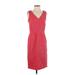 Banana Republic Casual Dress - Midi: Red Jacquard Dresses - Women's Size 2