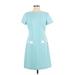 Tommy Hilfiger Casual Dress - Shift: Teal Solid Dresses - Women's Size 4