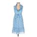 Lilly Pulitzer Casual Dress - Wrap: Blue Dresses - Women's Size 0