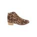 Ankle Boots: Brown Animal Print Shoes - Women's Size 39