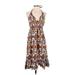 BCBGMAXAZRIA Casual Dress - Midi: Brown Tortoise Dresses - Women's Size X-Small