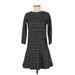 Ann Taylor LOFT Casual Dress - Sweater Dress: Gray Tweed Dresses - Women's Size 2X-Small Petite