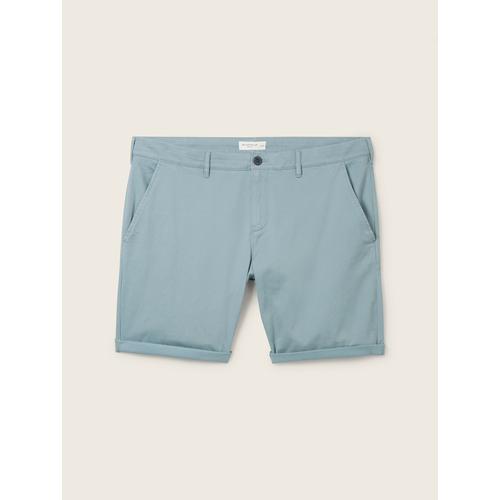 TOM TAILOR Herren Plus - Chino Shorts, grün, Uni, Gr. 44