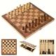 Premium Solid Wood Chess Set - 3-in-1 Foldable Board Game For Fun Puzzle Solving Halloween/thanksgiving Day/christmas Gift, Gaming Gift