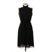 Ann Taylor LOFT Casual Dress - Shirtdress: Black Solid Dresses - Women's Size 6