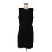 Ann Taylor Casual Dress - Midi: Black Solid Dresses - Women's Size 12