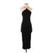 Zara Casual Dress - Slip dress: Black Solid Dresses - Women's Size Small