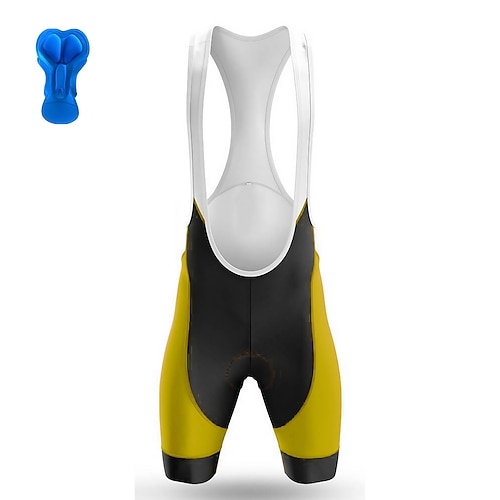 21 Grams Herren Radlerhosen Sommer-Trägerhosen mit Lätzchen 3D Polsterung Outdoor Sport Radfahren MTB Atmungsaktiv und schnell trocknend Radbekleidung Set Gelb/Grün Image