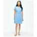 Brooks Brothers Women's Eyelet Belted Shirt Dress In Cotton | Bright Blue | Size 6