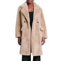 Relaxed Fit Longline Double Breasted Faux Mink Coat