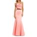 Bow Satin Two-piece Mermaid Gown