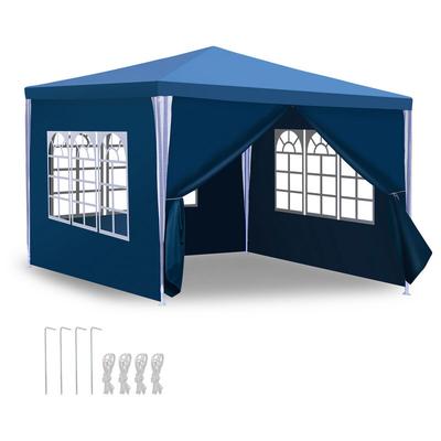 Pavillon Verbolzung Festzelt Partyzelt Außenveranstaltungen Stahlrohre 3x3m Blau - Tolletour Image