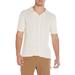 Linen Blend Short Sleeve Button-up Cable Knit Sweater