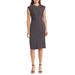 Dechesta Faux Wrap Wool Sheath Dress