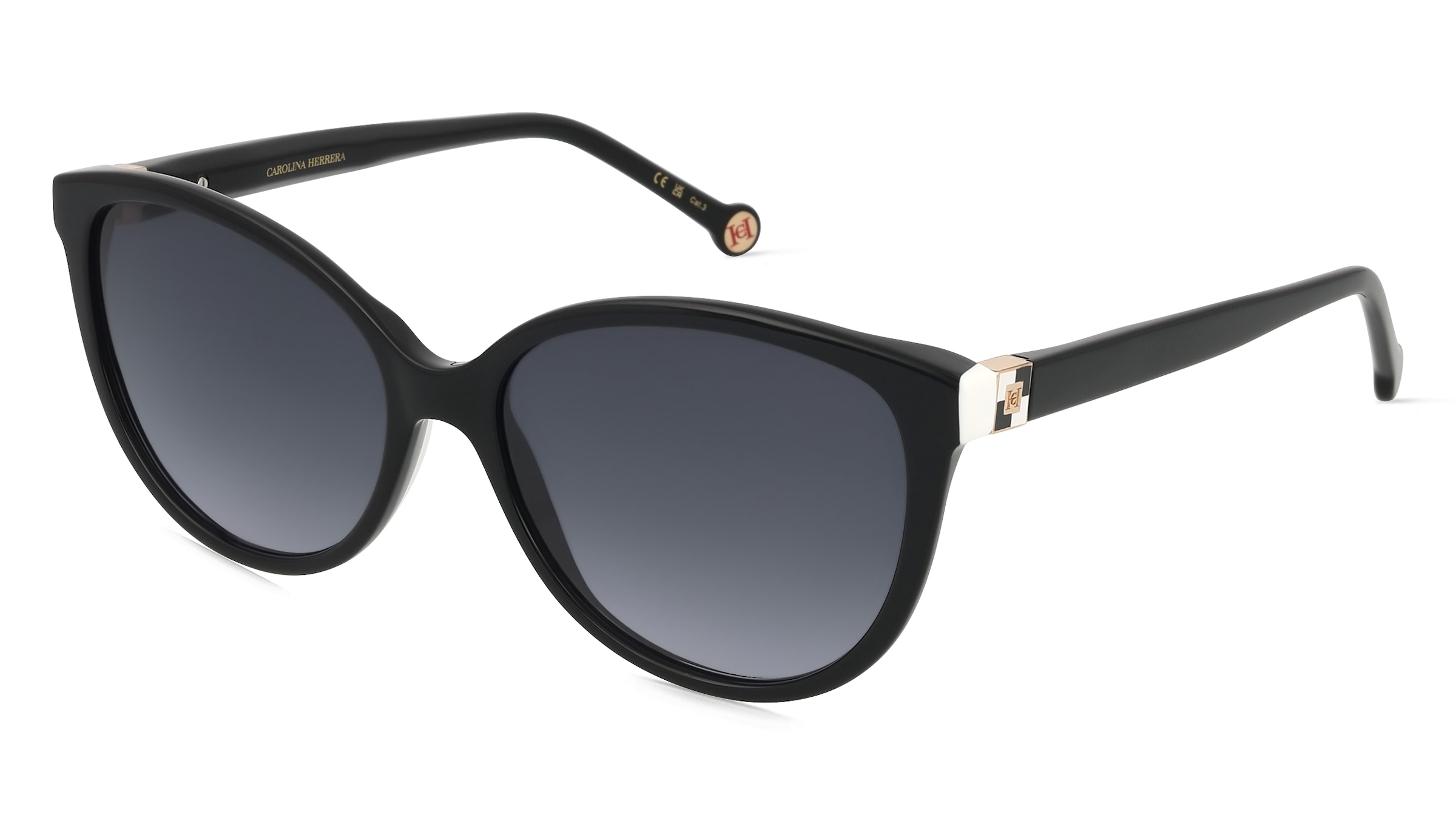 Carolina Herrera 0237/S Damen-Sonnenbrille Vollrand Cat Eye Acetat-Gestell, schwarz