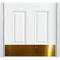 Deck the Door Decor | Door Kick Plate - Anodized Aluminum - Shiny Brass Finish - Magnetic Mount for Steel Doors - 6 x 34