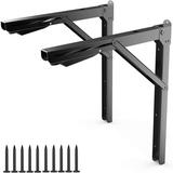 24 Folding Shelf Brackets Heavy Duty Shelf Bracket Wall Mount Triangle Hinges for Shelves Collapsible Table Brackets 500lbs Workbench Supports for Garage Pack of 2