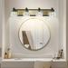 Living Pavilion LED 4-Light Modern Crystal Bathroom Vanity Light Over Mirror Bath Wall Lighting Fixtures