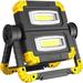 Rechargeable LED Floodlight Foldable LED Construction Spotlight 360Â° Rotation Portable LED Floodlight COB LED Work Light with 3 Modes (Yellow)