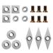 KAIRUITE 18 Pieces Tungsten Carbide Cutters Inserts Set for Wood Lathe Turning Tools