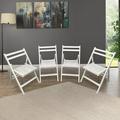 Slatted Wood Folding Chair 4 Pieces Fully Assembled Folding Chair Set Folding Event Chairs Wedding Chair Wooden Slatted Seat for Dining Room Kitchen Balcony Wedding Occasion Events (White)